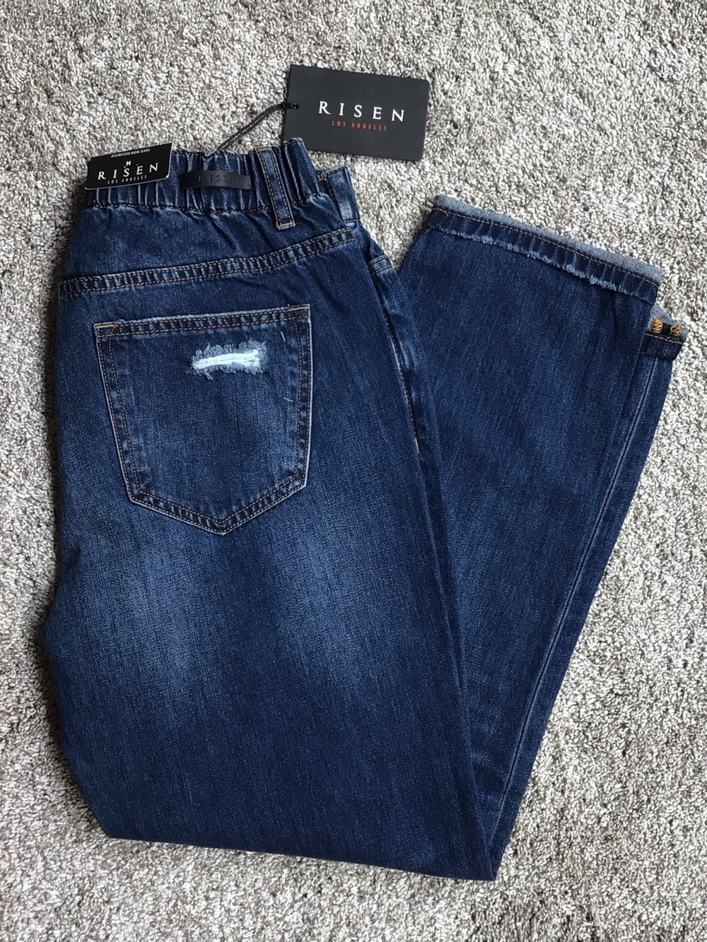 RISEN DISTRESSED MOM JEANS - MEDIUM NWT